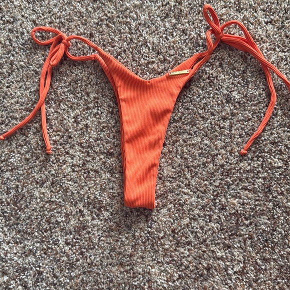 Orange Ribbed Bikini Bottom - Picture 2 of 2